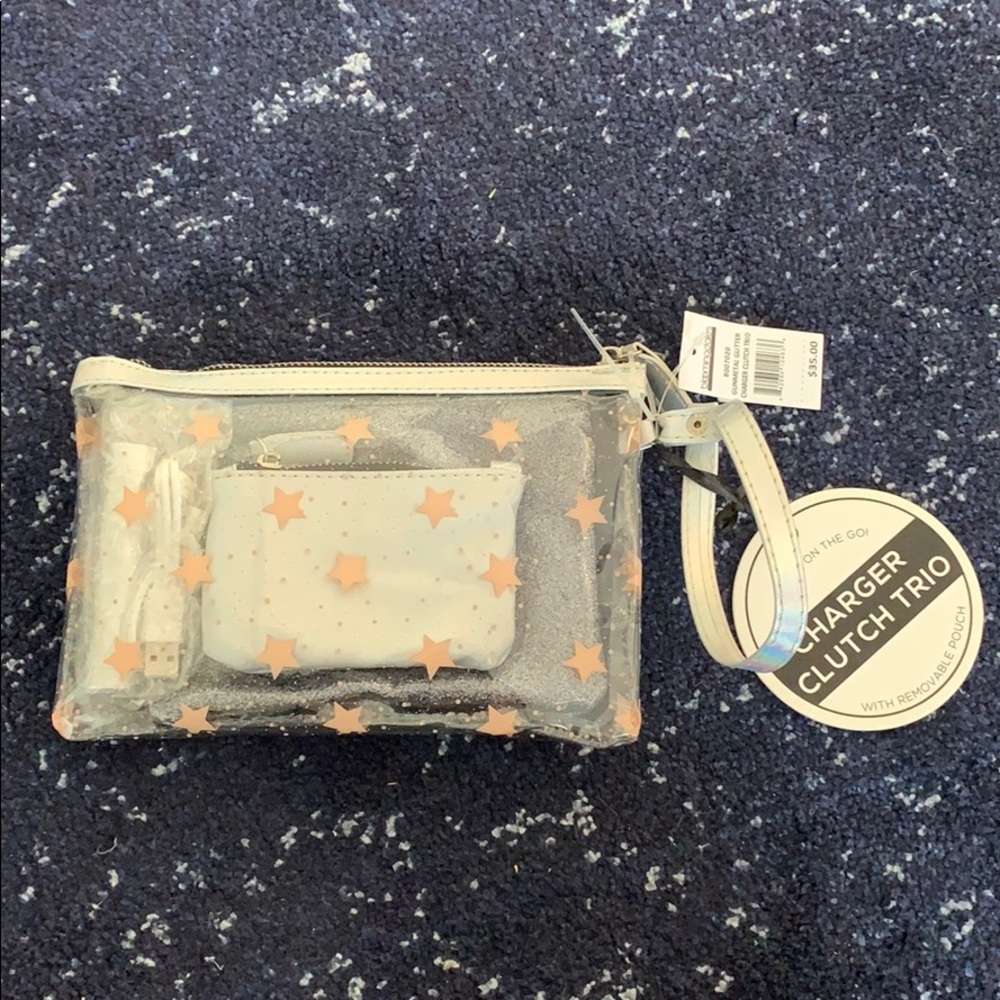Under One Sky Charger Clutch Trio-Gunmetal Glitter